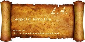 Leopold Arnolda névjegykártya